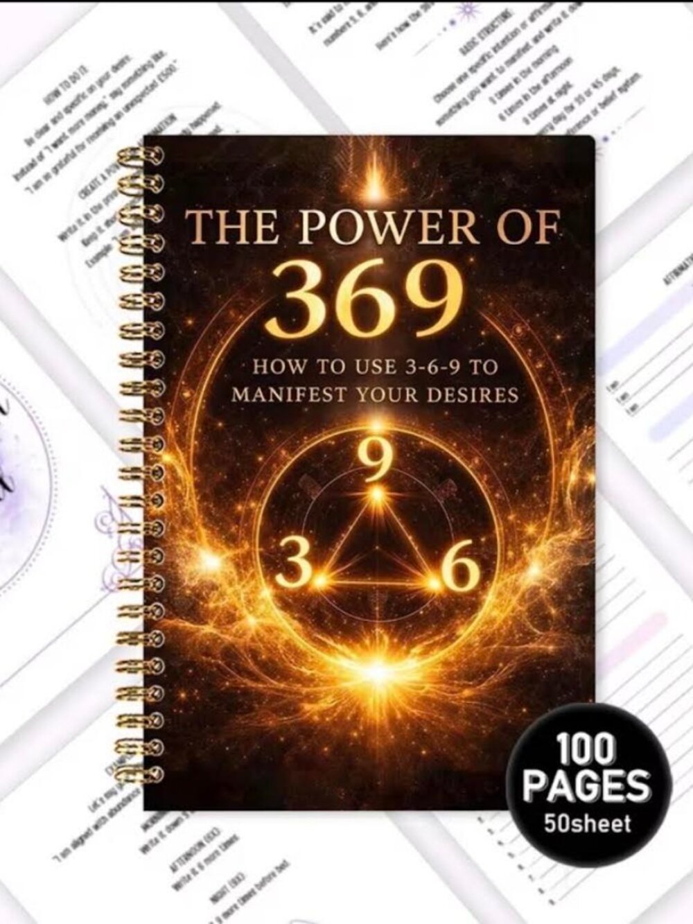 The Power of 369 Manifestation Journal Guided for Beginners 100 Pages